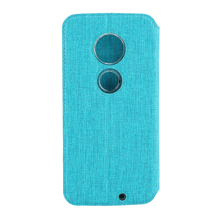 VILI DMX Cross Texture Card Holder Leather Stand Cover for Motorola Moto G7 / Moto G7 Plus - Blue-3