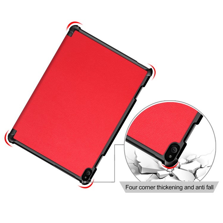 PU Leather Tri-fold Stand Smart Tablet Protection Case for Lenovo Tab P10 TB-X705F - Red-5