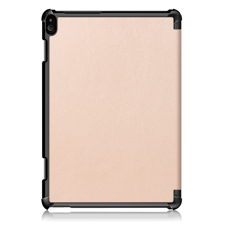 PU Leather Smart Shell with Tri-fold Stand for Lenovo Tab P10 TB-X705F - Gold-3