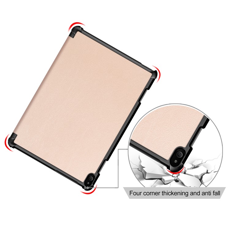 PU Leather Smart Shell with Tri-fold Stand for Lenovo Tab P10 TB-X705F - Gold-5