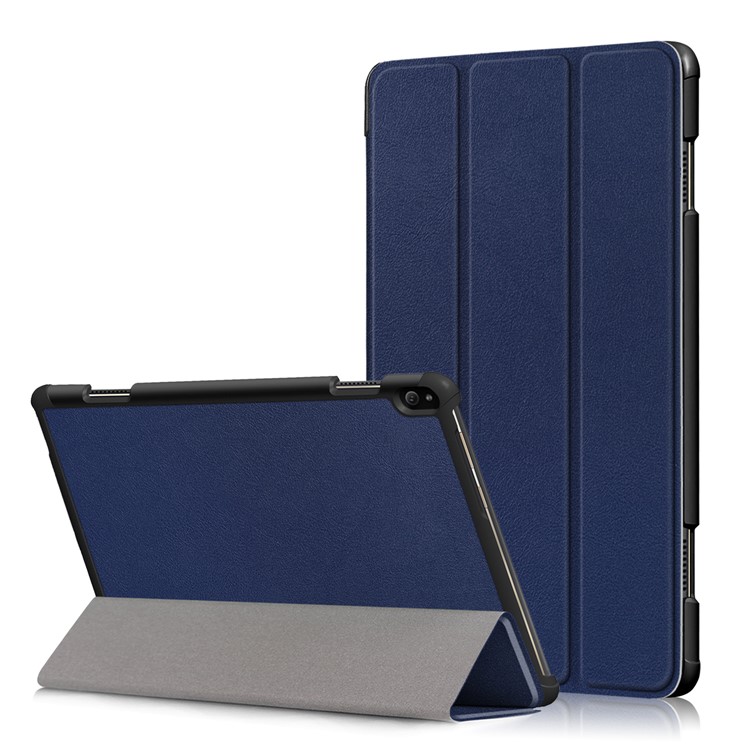 Tri-fold Stand PU Leather Smart Tablet Cover for Lenovo Tab P10 TB-X705F - Dark Blue-1