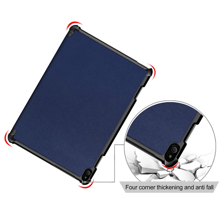 Tri-fold Stand PU Leather Smart Tablet Cover for Lenovo Tab P10 TB-X705F - Dark Blue-5