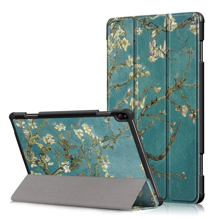 Pattern Printing Tri-fold Stand Smart Leather Flip Cover for Lenovo Tab P10 TB-X705F - Wintersweet-1