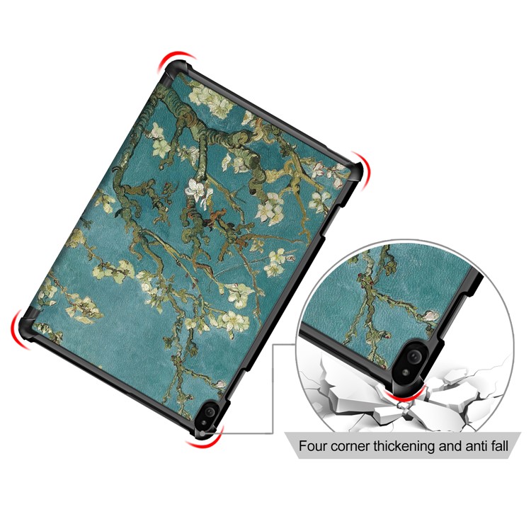 Pattern Printing Tri-fold Stand Smart Leather Flip Cover for Lenovo Tab P10 TB-X705F - Wintersweet-5