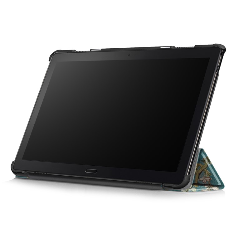 Pattern Printing Tri-fold Stand Smart Leather Flip Cover for Lenovo Tab P10 TB-X705F - Wintersweet-6