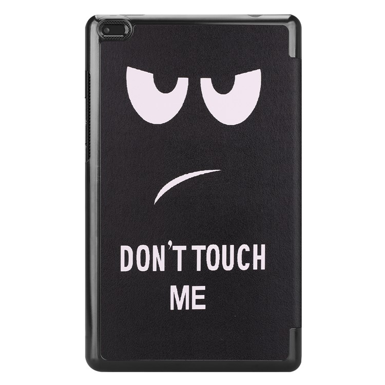 Pattern Printing Tri-fold Stand Leather Cover for Lenovo Tab E8 TB-8304F - Do Not Touch Me-3