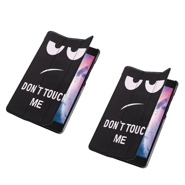 Pattern Printing Tri-fold Stand Leather Cover for Lenovo Tab E8 TB-8304F - Do Not Touch Me-4