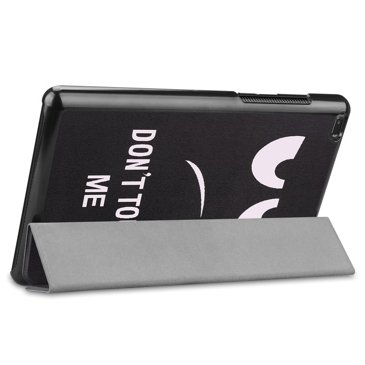 Pattern Printing Tri-fold Stand Leather Cover for Lenovo Tab E8 TB-8304F - Do Not Touch Me-8