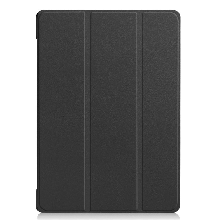 Caso de Couro Tri-fold Com Stand For Lenovo Tab E10 - Preto