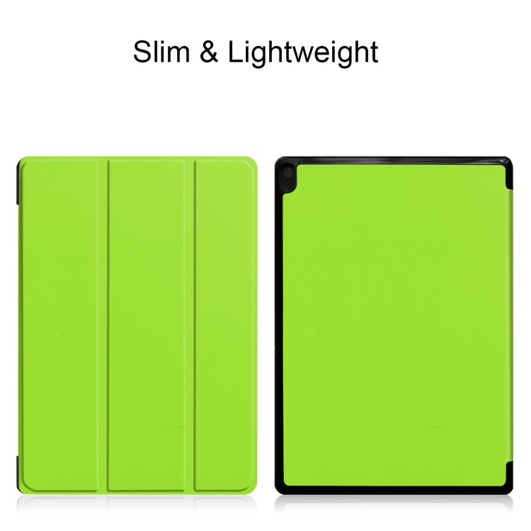 Leather Case with Tri-fold Stand for Lenovo Tab E10 - Green-4