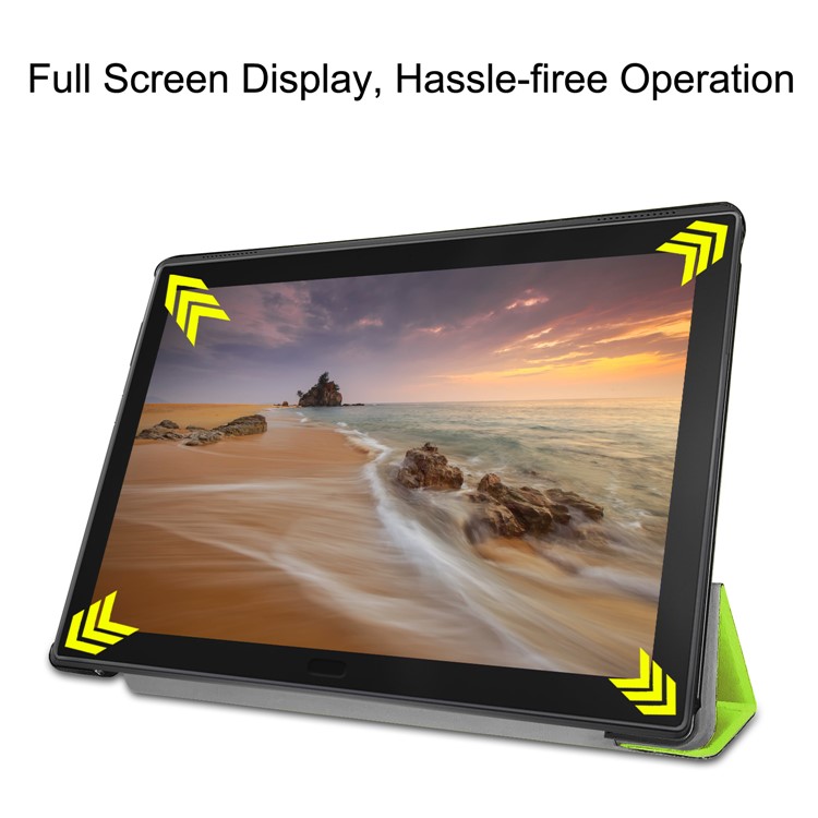 Leather Case with Tri-fold Stand for Lenovo Tab E10 - Green-6