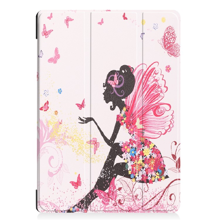 Pattern Printing Tri-fold Stand Leather Case for Lenovo Tab E10 - Beauty-2