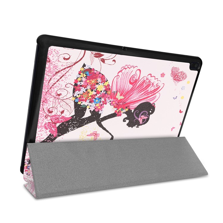 Pattern Printing Tri-fold Stand Leather Case for Lenovo Tab E10 - Beauty-7