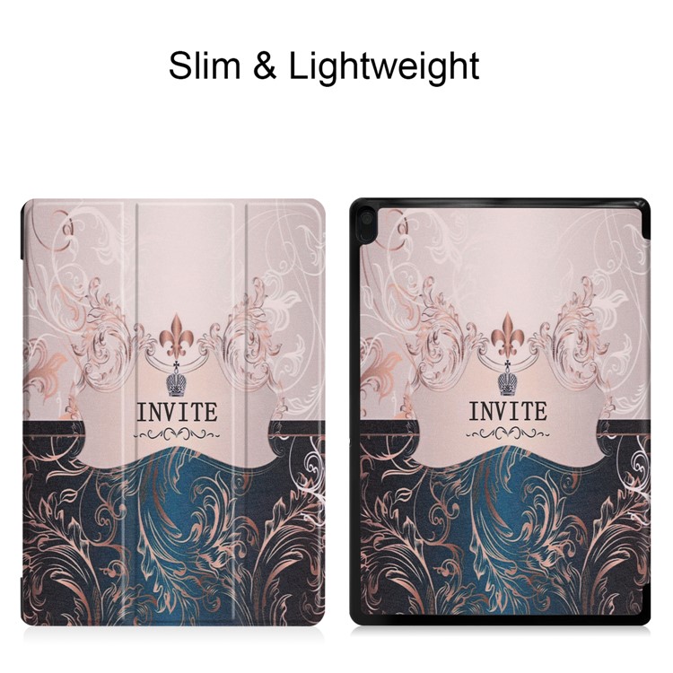 Pattern Printing Tri-fold Stand Leather Cover for Lenovo Tab E10 - English Characters-4