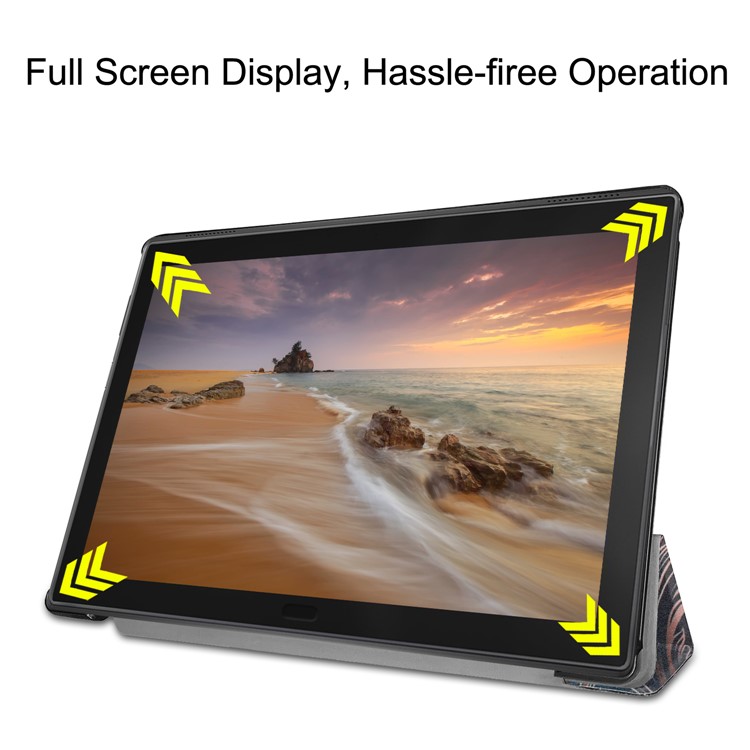 Pattern Printing Tri-fold Stand Leather Cover for Lenovo Tab E10 - English Characters-6