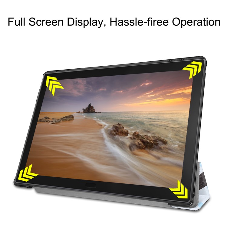 Pattern Printing Tri-fold Stand Leather Case Cover for Lenovo Tab E10 - Sleeping Owl on the Branch-7