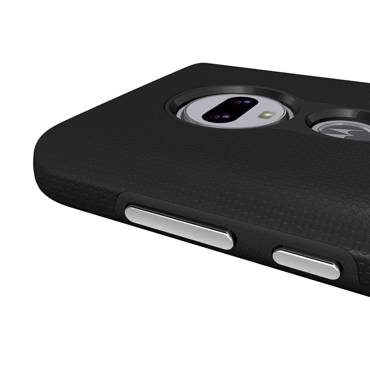 Anti-skid PC + TPU Hybrid Armor Case for Motorola Moto G7 - Black-14