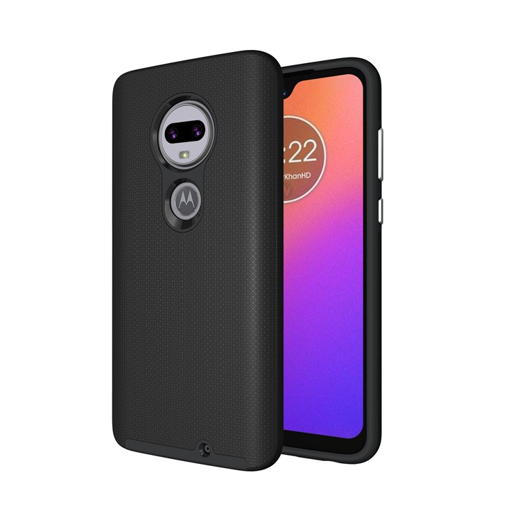 Anti-skid PC + TPU Hybrid Armor Case for Motorola Moto G7 - Black-4