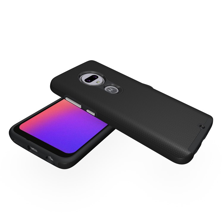 Anti-skid PC + TPU Hybrid Armor Case for Motorola Moto G7 - Black-8