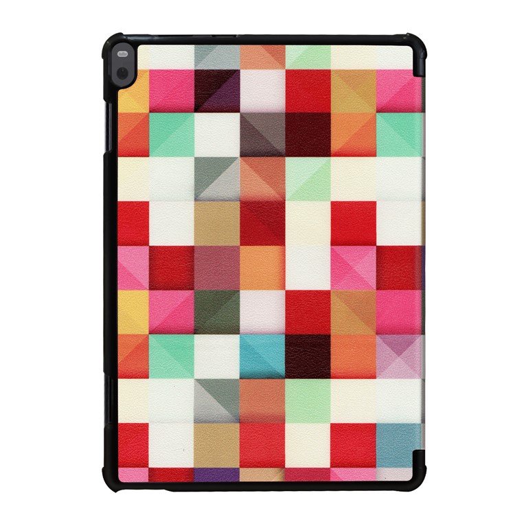 Pattern Printing Tri-fold Stand Leather Shell for Lenovo Tab P10 10.1-inch - Colorful Grids-3