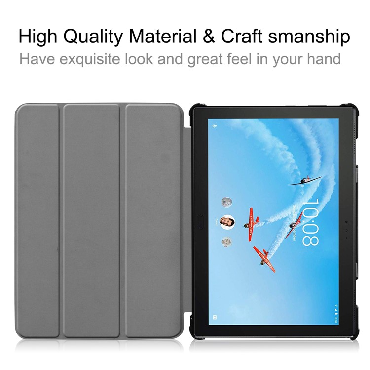 Pattern Printing Tri-fold Stand Leather Shell for Lenovo Tab P10 10.1-inch - Colorful Grids-8