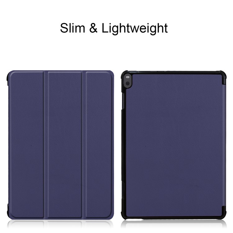 Tri-fold Leather Stand Case Shell for Lenovo Tab P10 10.1-inch - Dark Blue-4