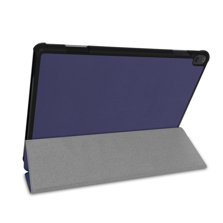 Tri-fold Leather Stand Case Shell for Lenovo Tab P10 10.1-inch - Dark Blue-7