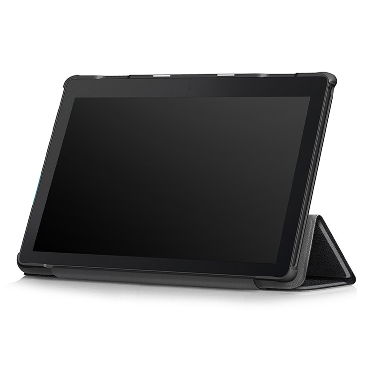 Tri-fold Stand Leather Shockproof Cover for Lenovo Tab E10 TB-X104F - Black-6