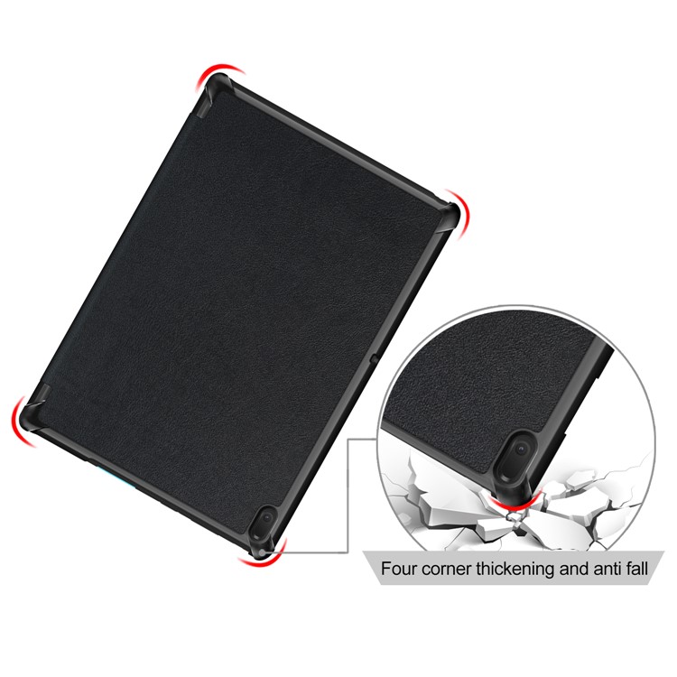 Tri-fold Stand Leather Shockproof Cover for Lenovo Tab E10 TB-X104F - Black-9