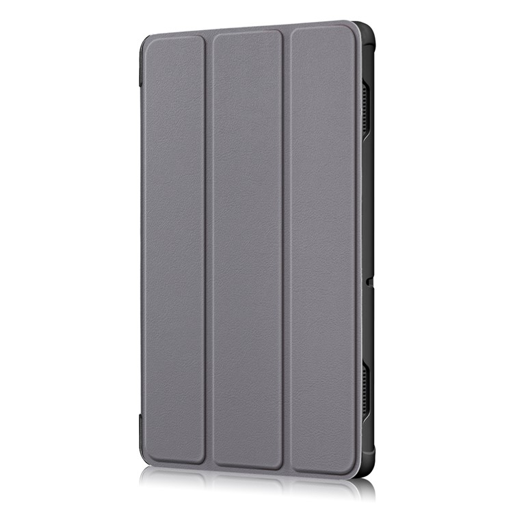 Tri-fold Stand Leather Shockproof Case for Lenovo Tab E10 TB-X104F - Grey-4
