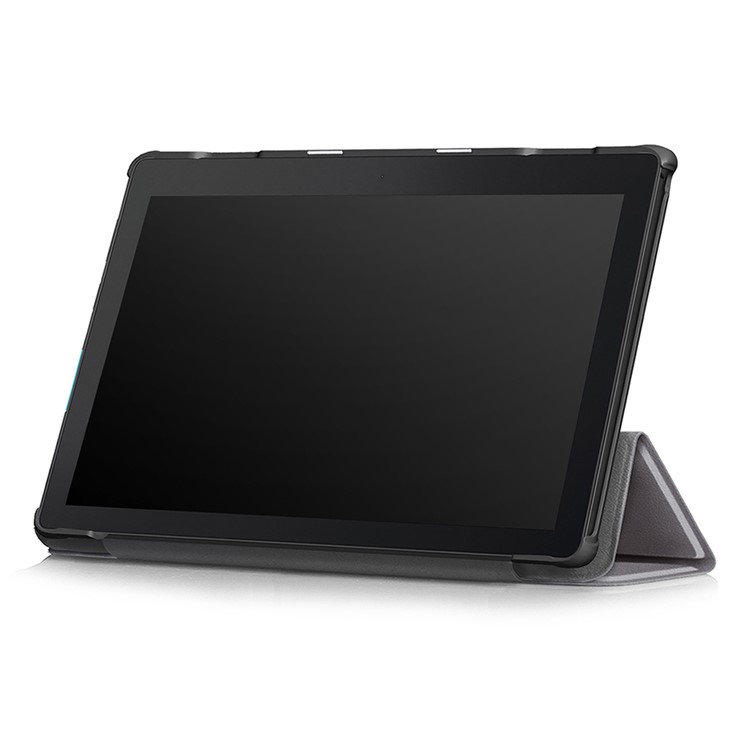 Tri-fold Stand Leather Shockproof Case for Lenovo Tab E10 TB-X104F - Grey-5