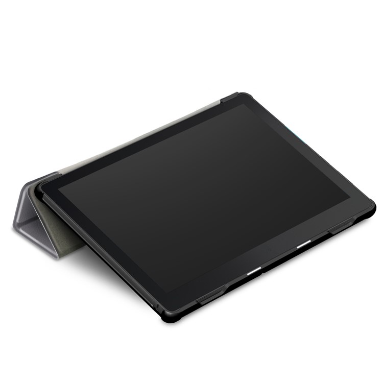 Tri-fold Stand Leather Shockproof Case for Lenovo Tab E10 TB-X104F - Grey-7