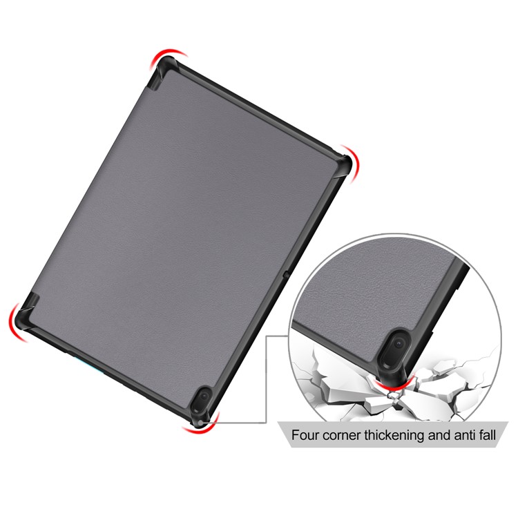 Tri-fold Stand Leather Shockproof Case for Lenovo Tab E10 TB-X104F - Grey-8