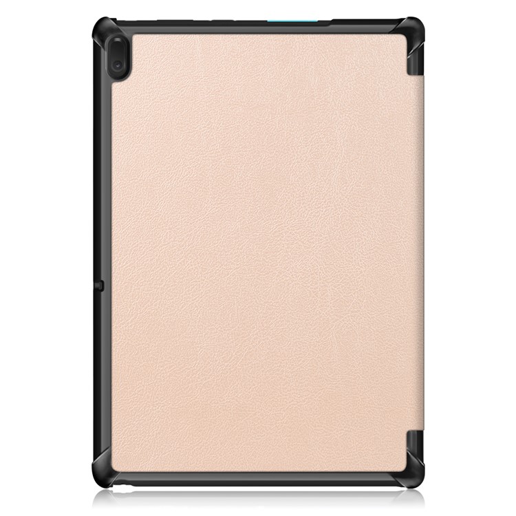 Tri-fold Stand Leather Protective Case for Lenovo Tab E10 TB-X104F - Gold-3