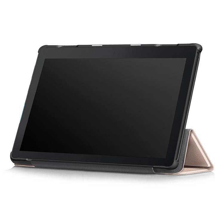 Tri-fold Stand Leather Protective Case for Lenovo Tab E10 TB-X104F - Gold-5