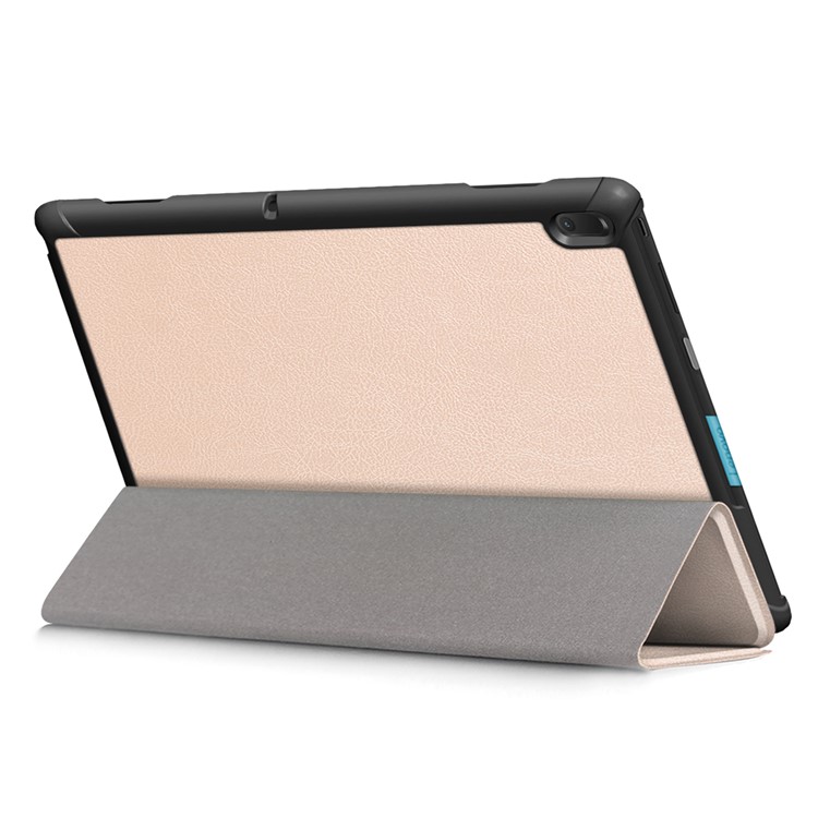 Tri-fold Stand Leather Protective Case for Lenovo Tab E10 TB-X104F - Gold-6