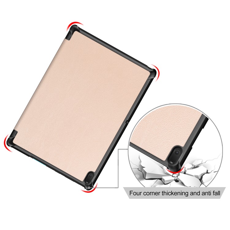Tri-fold Stand Leather Protective Case for Lenovo Tab E10 TB-X104F - Gold-8