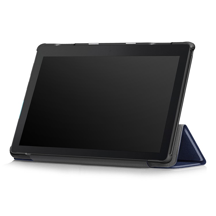 Tri-fold Stand Leather Flip Tablet Casing for Lenovo Tab E10 TB-X104F - Dark Blue-5