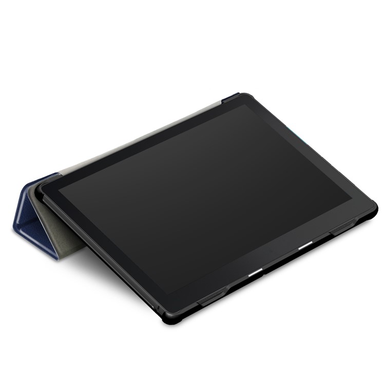 Tri-fold Stand Leather Flip Tablet Casing for Lenovo Tab E10 TB-X104F - Dark Blue-7