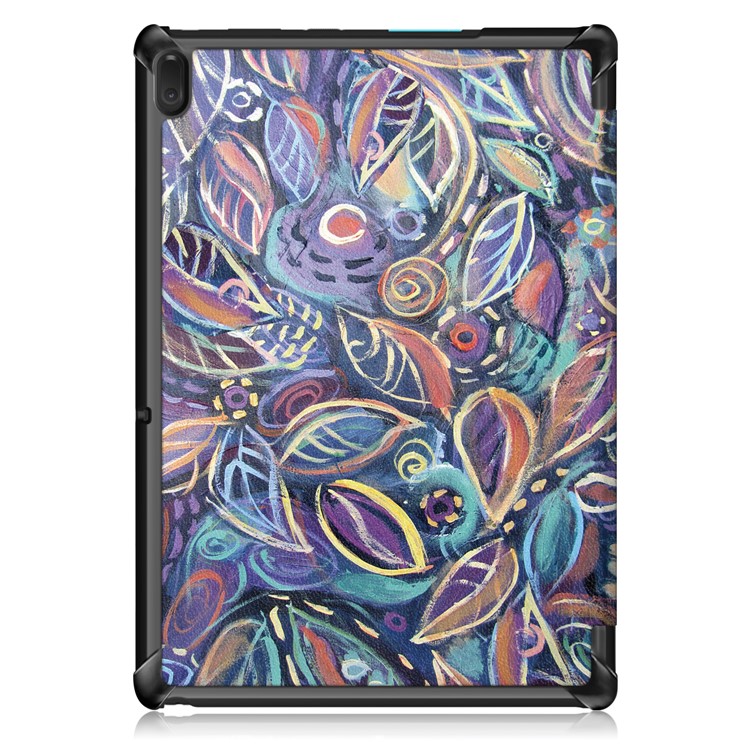 Pattern Printing Tri-fold Stand PU Leather Tablet Cover for Lenovo Tab E10 TB-X104F - Colorful Leaves-3