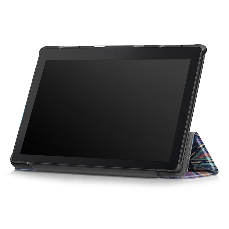 Pattern Printing Tri-fold Stand PU Leather Tablet Cover for Lenovo Tab E10 TB-X104F - Colorful Leaves-5