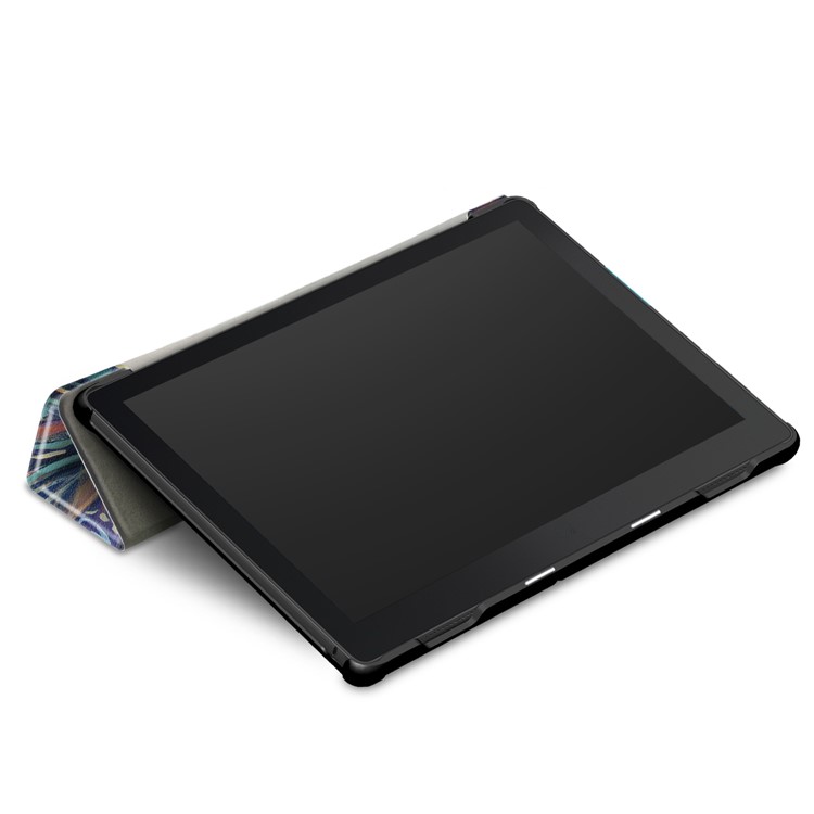 Pattern Printing Tri-fold Stand PU Leather Tablet Cover for Lenovo Tab E10 TB-X104F - Colorful Leaves-7