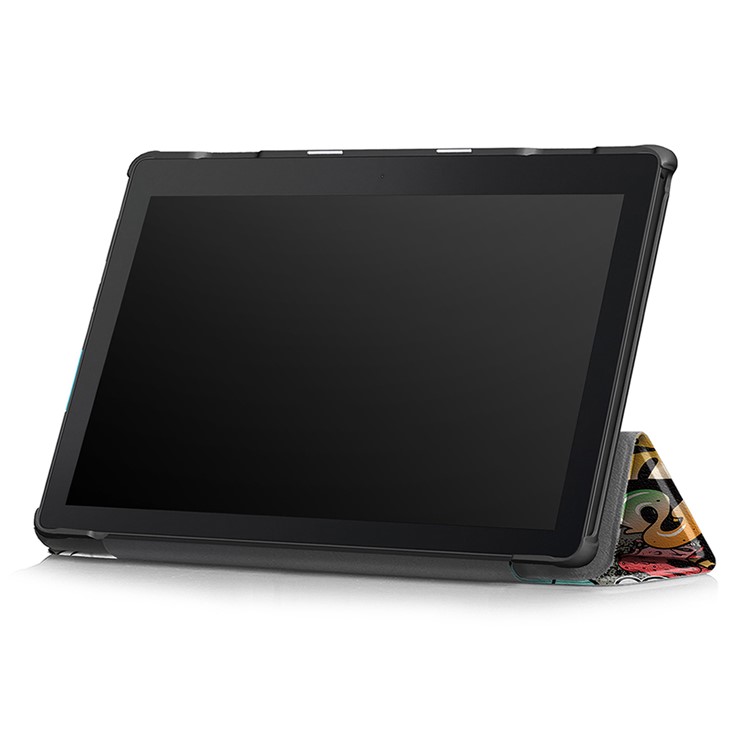 Pattern Printing Tri-fold Stand PU Leather Tablet Shell for Lenovo Tab E10 TB-X104F - Graffiti Pattern-5