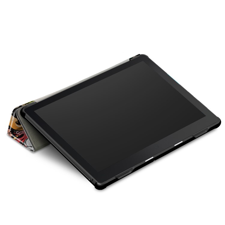 Pattern Printing Tri-fold Stand PU Leather Tablet Shell for Lenovo Tab E10 TB-X104F - Graffiti Pattern-7
