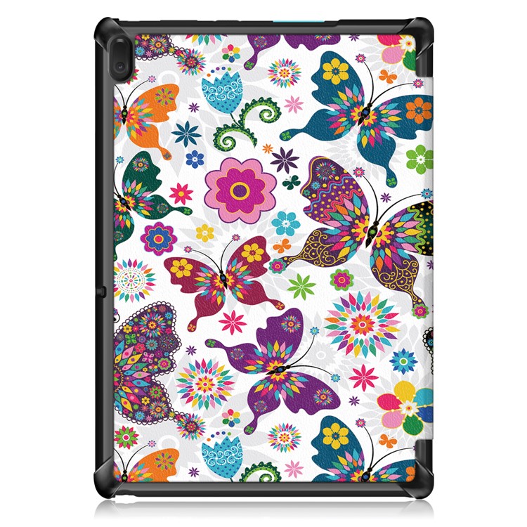 Pattern Printing PU Leather Protection Case with Tri-fold Stand for Lenovo Tab E10 TB-X104F - Pretty Butterflies Pattern-3
