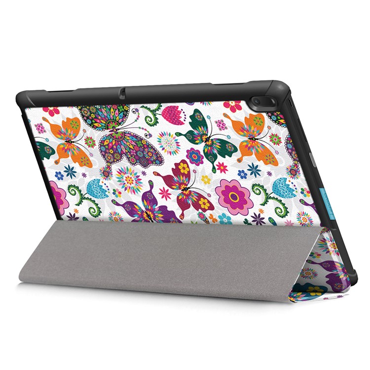 Pattern Printing PU Leather Protection Case with Tri-fold Stand for Lenovo Tab E10 TB-X104F - Pretty Butterflies Pattern-6