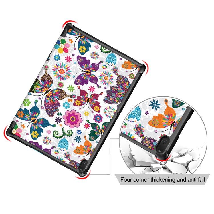 Pattern Printing PU Leather Protection Case with Tri-fold Stand for Lenovo Tab E10 TB-X104F - Pretty Butterflies Pattern-8