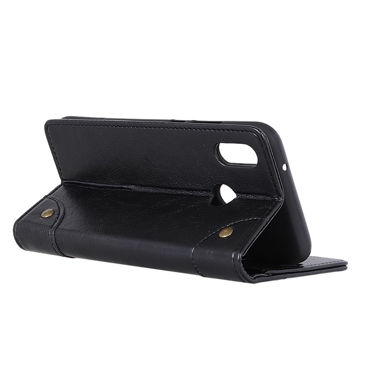 Nappa Texture Wallet Stand Leather Case for Motorola P40 - Black-6