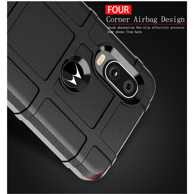 Rugged Square Grid Texture TPU Anti-shock Case for Motorola P40 - Black-5