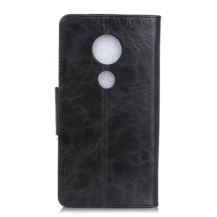 Crazy Horse Wallet Leather Stand Case for Motorola Moto G7 Play - Black-5